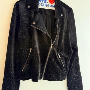 Elegant Black Sparkle Women's Velvety Jacket